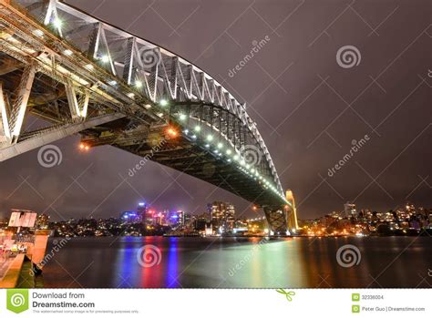 Sydney Harbour bridge editorial stock image. Image of light - 32336004