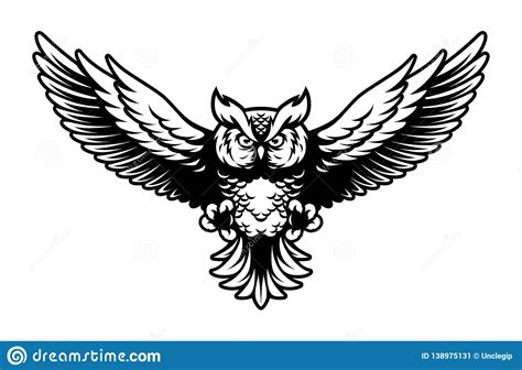 Flying Owl with Open Wings and Claws Logo Mascot in Sport Style Stock Vector - Illustration of ...