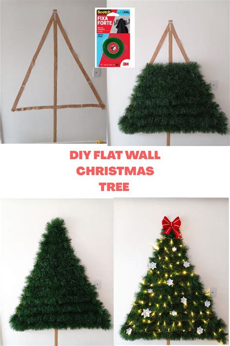 DIY FLAT WALL CHRISTMAS TREE | Ideias de decoração de natal, Decoração de festa de natal ...