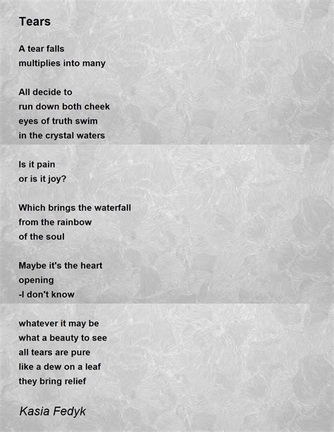 Tears - Tears Poem by Kasia Fedyk