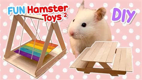 DIY Hamster Toys 2 | Popsicles Sticks Tutorial | Swing & Picnic Table | Ham Ham Adventure TV ...