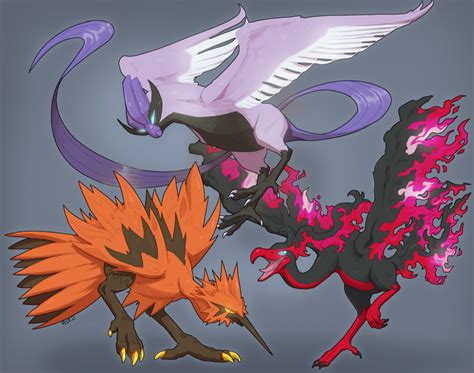 Galarian Articuno, Zapdos, Moltres by Velkss on DeviantArt | Dibujos de pokemon, Cosas de ...