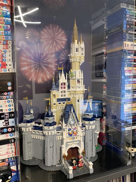 So happy with the Lego Disney Castle and display case : r/lego