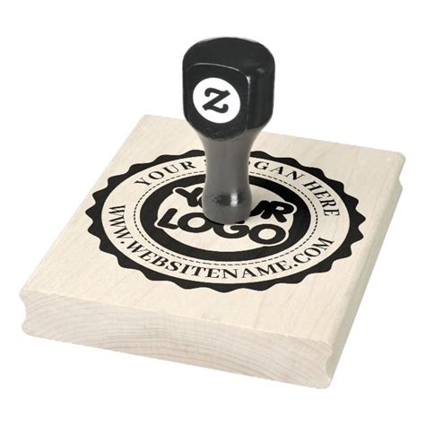 Custom Business Logo Large Rubber Stamp | Zazzle.com