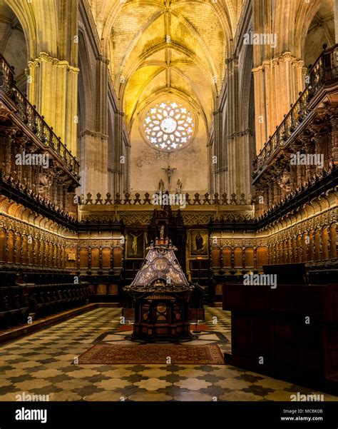 Choir room with choir stalls, Coro, Cathedral of Sevilla, Catedral de Santa María de la Sede ...