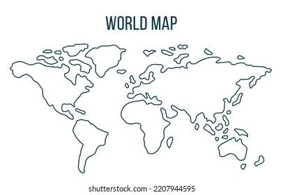 World Map Vector Contour World Map Stock Vector (Royalty Free) 2207944595 | Shutterstock