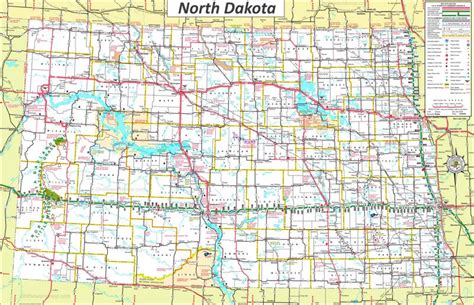 Large Detailed Tourist Map of North Dakota With Cities And Towns - Ontheworldmap.com