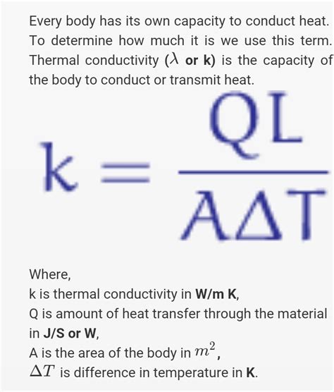 Thermal Conductivity Equation K - Tessshebaylo