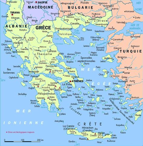 Greece islands map - Map of Greece with islands (Southern Europe - Europe)