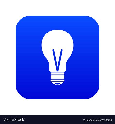 Light bulb icon digital blue Royalty Free Vector Image