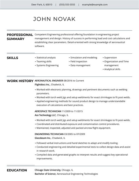 Best Aeronautical Engineer Resume Example for 2022 | MyPerfectResume