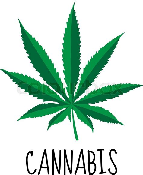 Cannabis leaf. Marijuana herb. Drug ... | Stock vector | Colourbox