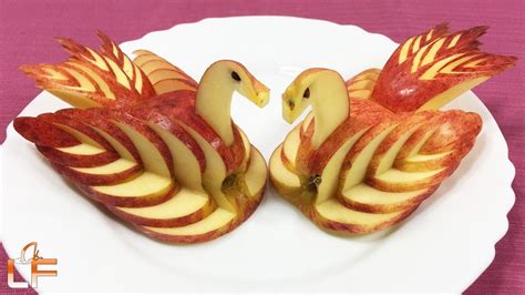 Fruit Carving Apple Swan