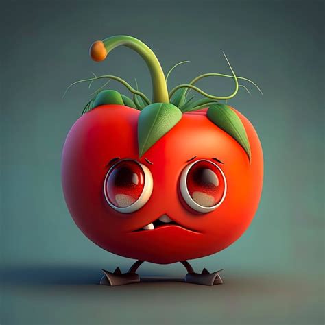 Premium Photo | Adorable tomato animated character