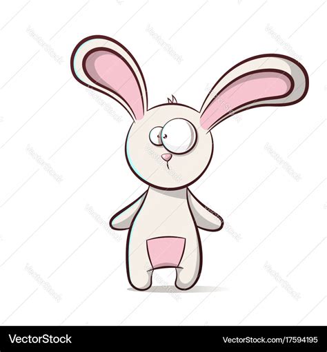 Cute funny cartoon rabbit Royalty Free Vector Image