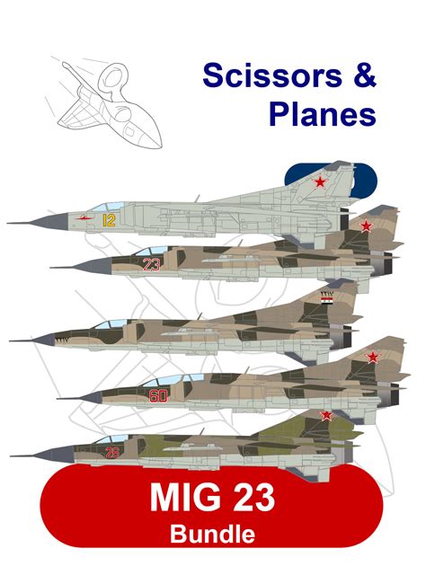 1/100 snp Mig-23 Bundle Paper Model - EcardModels