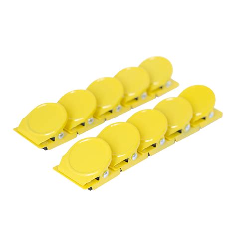 Yellow Square Round Memo Clip Magnets | 30mm | 10 Pack | AMF Magnetics