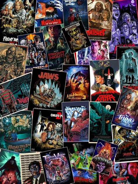 Horror movie poster collage Scary Wallpaper, Halloween Wallpaper Iphone, Images Wallpaper ...