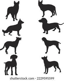 Beautiful Dog Vector Silhouette Side Stock Vector (Royalty Free ...