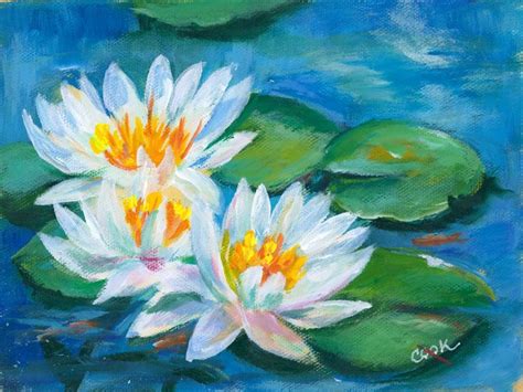 Water Lilies in a Pond – Academy of Fine Art and Acrylic Painting