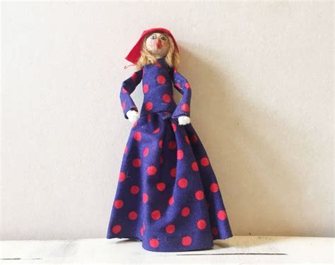 Peg Doll Wooden Doll Vintage Doll Hand Painted Doll - Etsy