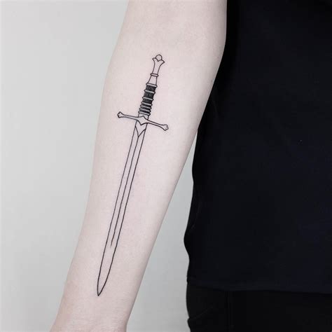 Black and grey sword tattoo - Tattoogrid.net