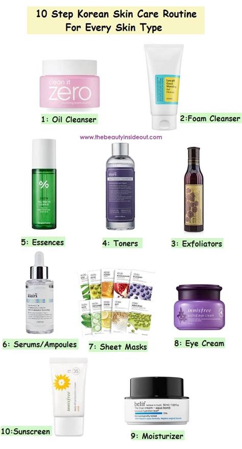 10 Step Korean Skin Care Routine Day and Night Products