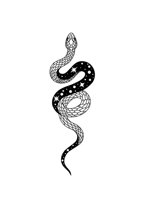 Tattoo Design Snake Minimalistic Snake Lined Drawing Printable Art - Etsy