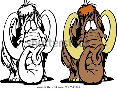 Cartoon Mammoth Color Drawing Vector Stock Vector (Royalty Free) 2227643349 | Shutterstock