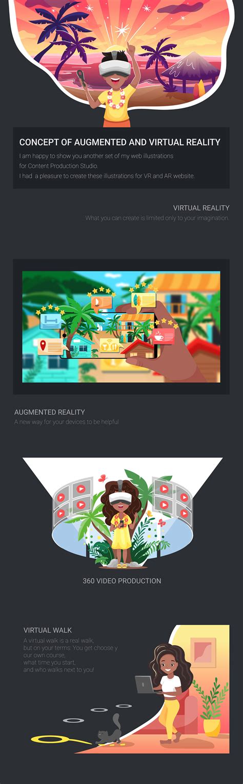 Virtual and augmented reality illustrations on Behance