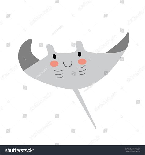 Manta Ray Animal Cartoon Character Isolated Stock Vector (Royalty Free) 449798824 | Shutterstock