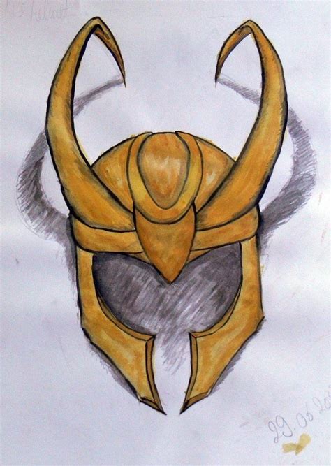 Loki Helmet Drawing