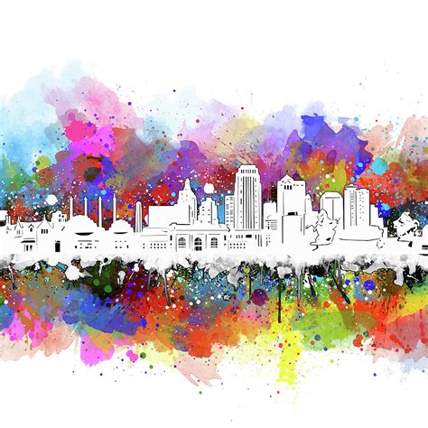 Kansas City Skyline Artistic Digital Art by Bekim M