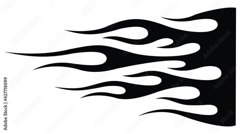 Vector flame silhouette for motorcycle and car decoration. Ideal for decal, sticker airbrush ...