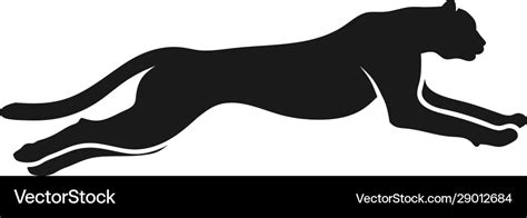 Running cheetah silhouette monochrome color Vector Image