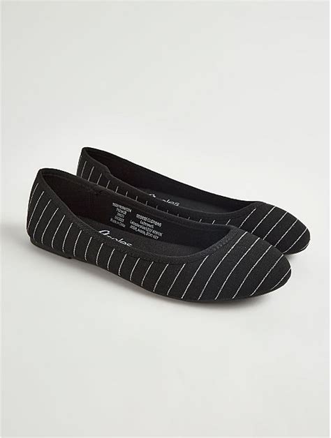 Black Stripe Canvas Ballet Shoes | Women | George at ASDA