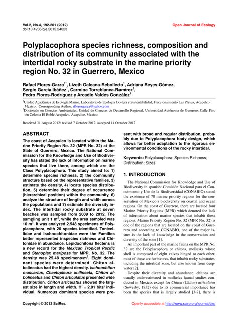 (PDF) Polyplacophora species richness, composition and distribution of its community associated ...