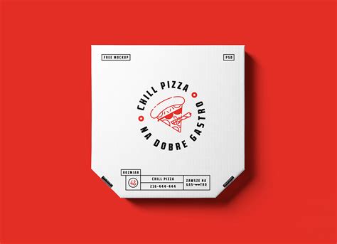 White Pizza Box Packaging Mockup | Free PSD Templates