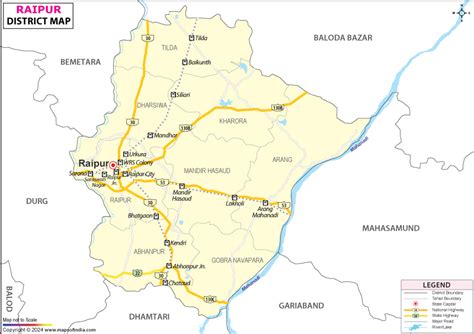 Raipur District Map