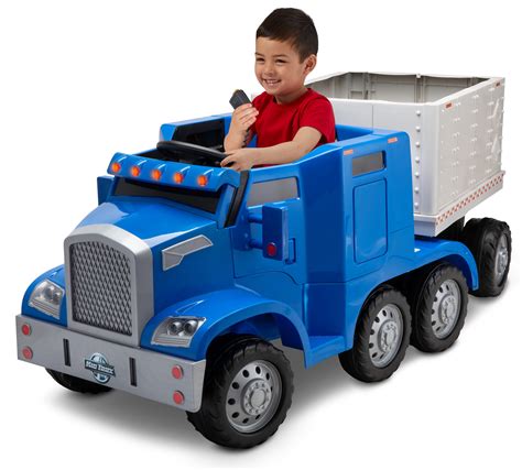 Kid Trax Semi-Truck and Trailer Ride-On Toy, Blue - Walmart.com