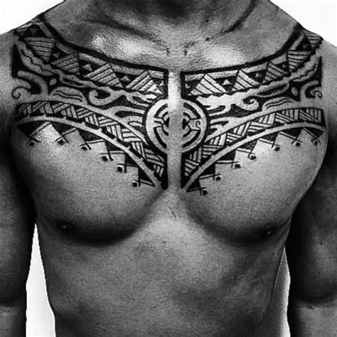 50 Tribal Chest Tattoos For Men - Masculine Design Ideas