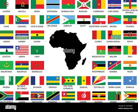 Collection of African flags with continent - vector Stock Vector Image & Art - Alamy