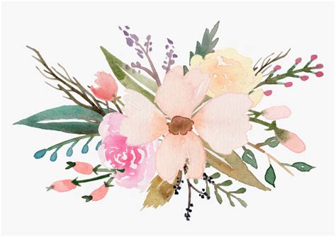 Hd Watercolour Flower Clipart - Floral Clip Art Free, HD Png Download - kindpng