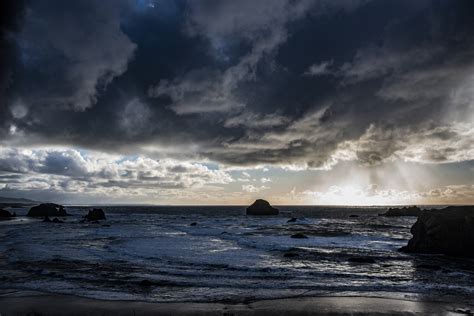 Storm Clouds Over Beach Free Stock Photo - Public Domain Pictures