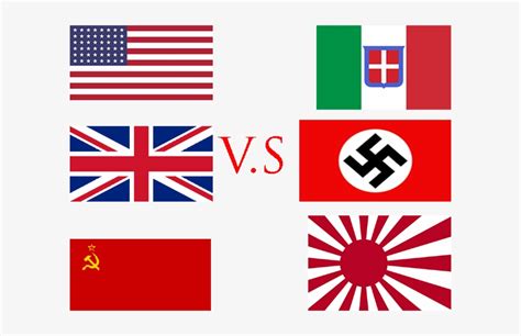 Allied Powers Vs Axis Powers In Ww2 - Ww2 Allies And Axis Flags - Free Transparent PNG Download ...