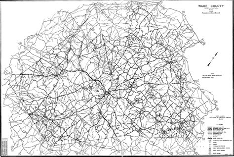 1949 Road Map of Wake County, North Carolina