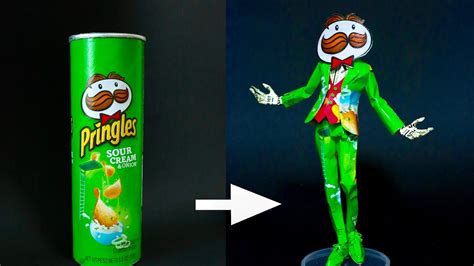 Pringles Man Sculpture Created From a Can of Pringles