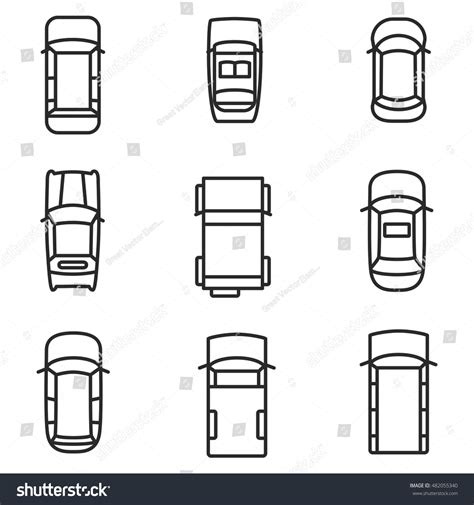 Car Top View Vector Icons Simple Stock Vector (Royalty Free) 482055340 | Shutterstock