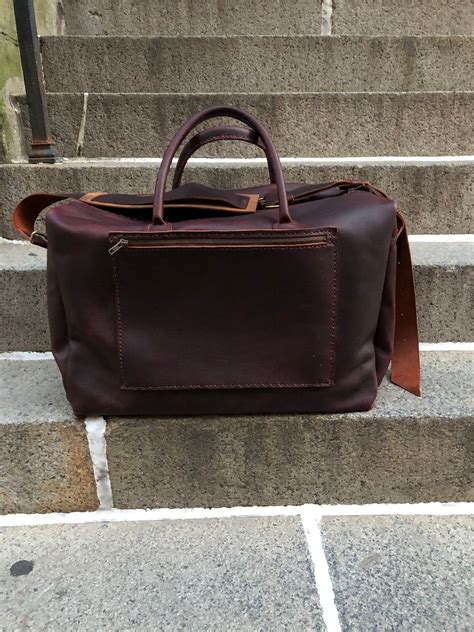 Duffle bag / Brown leather duffle / Leather duffle made in the USA