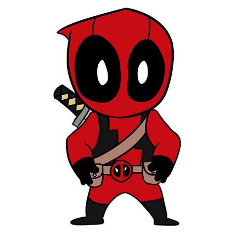 How to Draw a Chibi Deadpool - Really Easy Drawing Tutorial